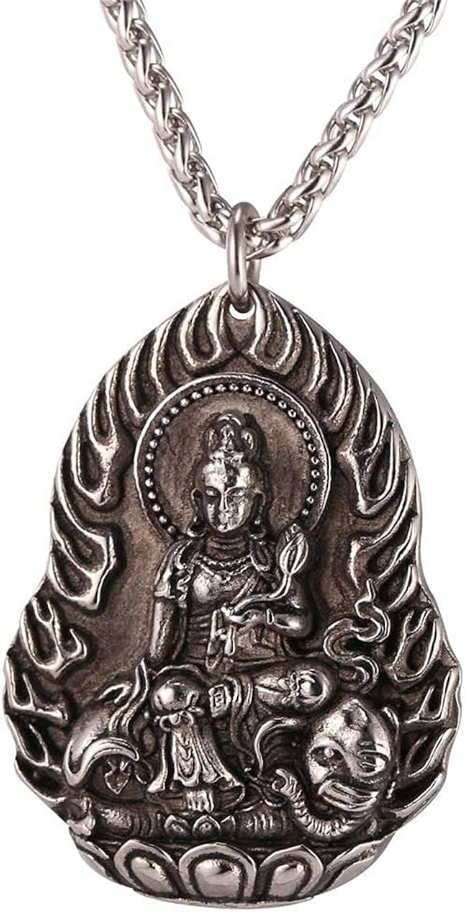 衝撃特価 男性用レトロネックレス 観音様ネックレス i9tmg.com.br